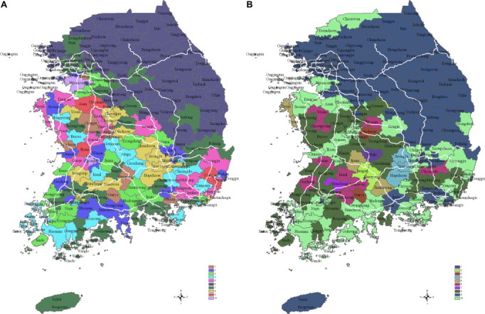 Objective: This study analyzes the spatial distribution of scrub typhus in Korea. Methods: A spatial distribution of Orientia tsutsugamushi occurrence using a geographic information system (GIS) is presented, and analyzed by means of spatial clusteri