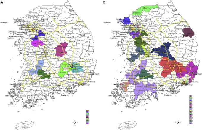 Objective: This study analyzes the spatial distribution of scrub typhus in Korea. Methods: A spatial distribution of Orientia tsutsugamushi occurrence using a geographic information system (GIS) is presented, and analyzed by means of spatial clusteri