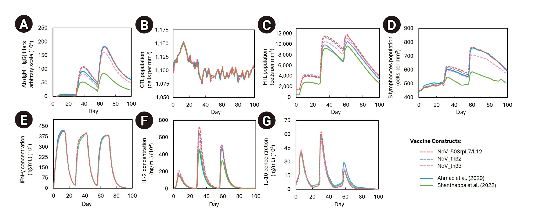 Objectives: This study aimed to identify safe, conserved, and highly immunogenic epitopes from all proteins of human-infecting norovirus (NoV) and to design a multi-epitope subunit vaccine construct from these epitopes using an immunoinformatics appr
