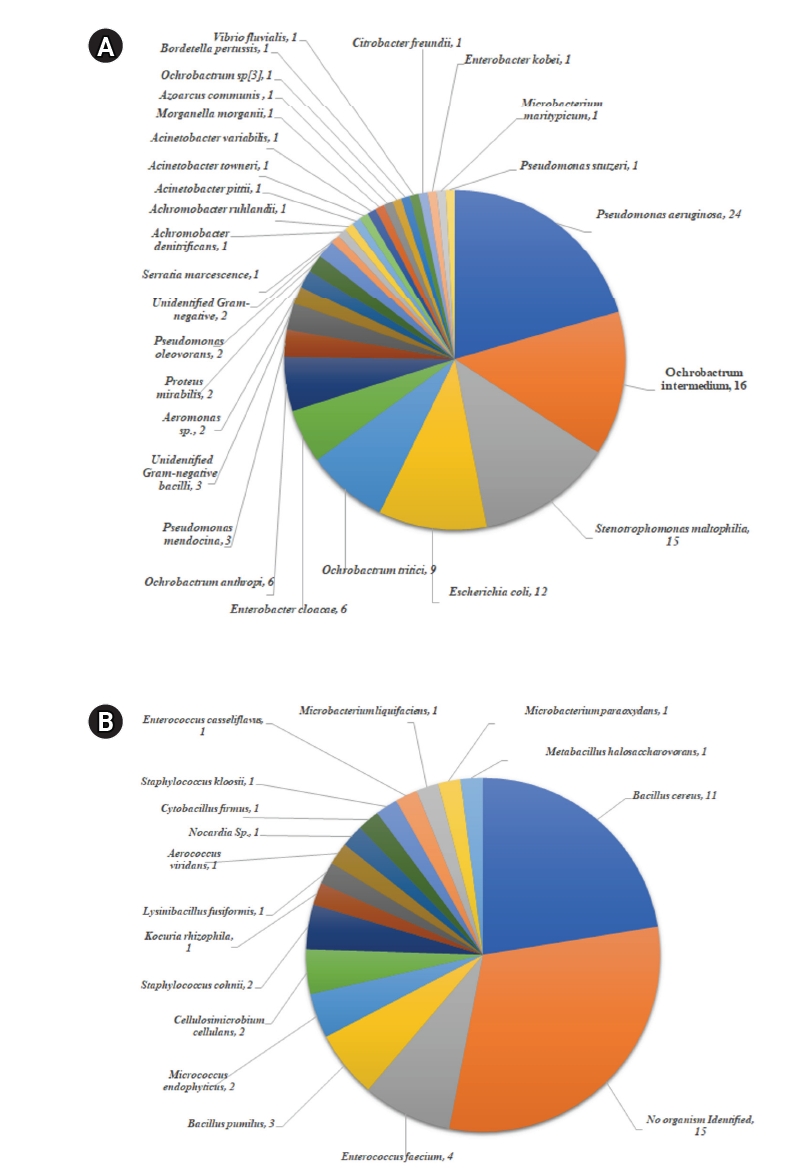 Objectives: This study characterized multidrug-resistant (MDR) bacteria in sewage, river, and marine ecosystems in South Gujarat, India. Methods: Water samples were collected from 25 hospital drainage, sewage treatment/pumping, Tapi River, and coasta