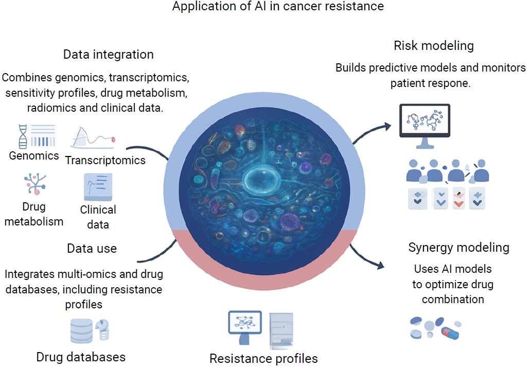 Applications of artificial intelligence (AI) in cancer drug resistance.